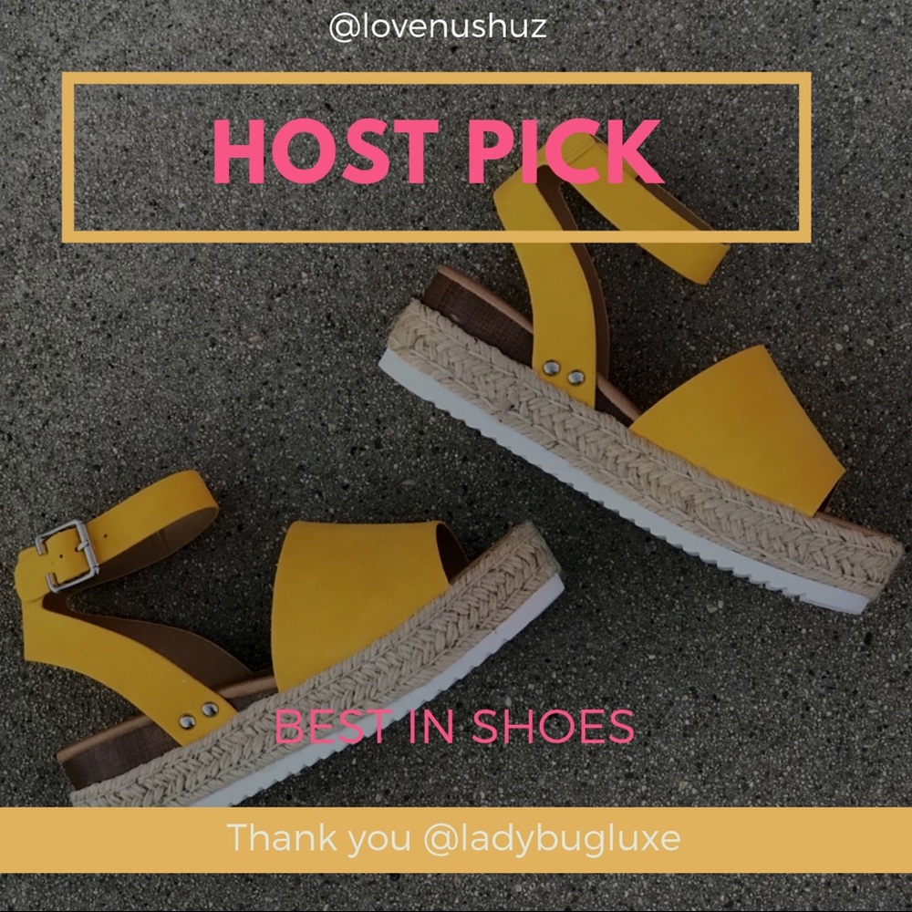 Soda Topic Yellow Espadrille Platform Sandal 6.5 - Picture 3 of 8